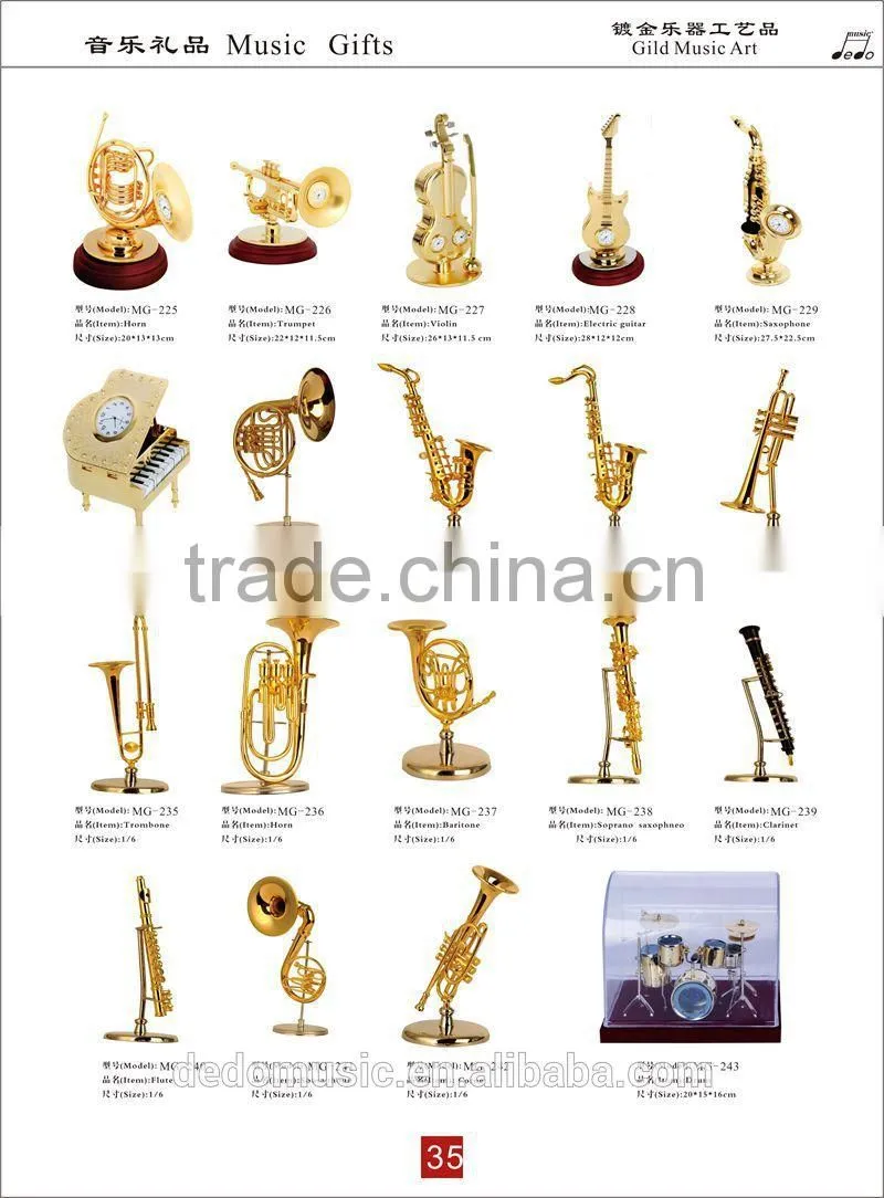 Gold and copper material maked gild mini soprano saxophone