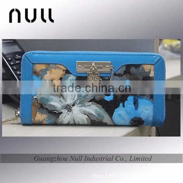 Ladies popular design real good leather printed wallet