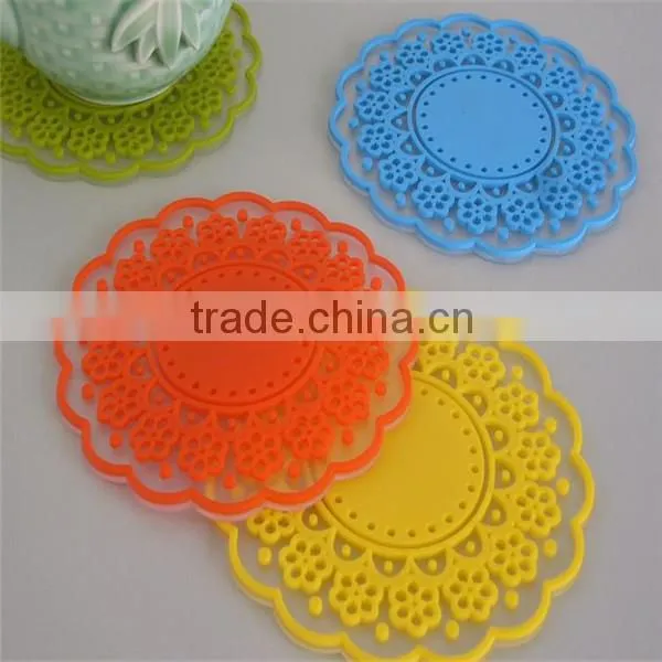 Elegant silicone mat/silicone table mat /silicone coffee cup mat/silicone decoration mat
