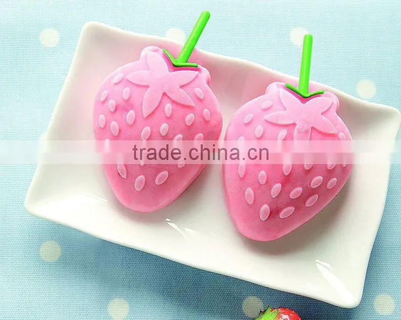silicone strawberry ice lolly mold