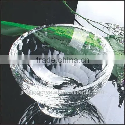 Hot selling crystal glass fruit bowls arc clear glass salad bowls