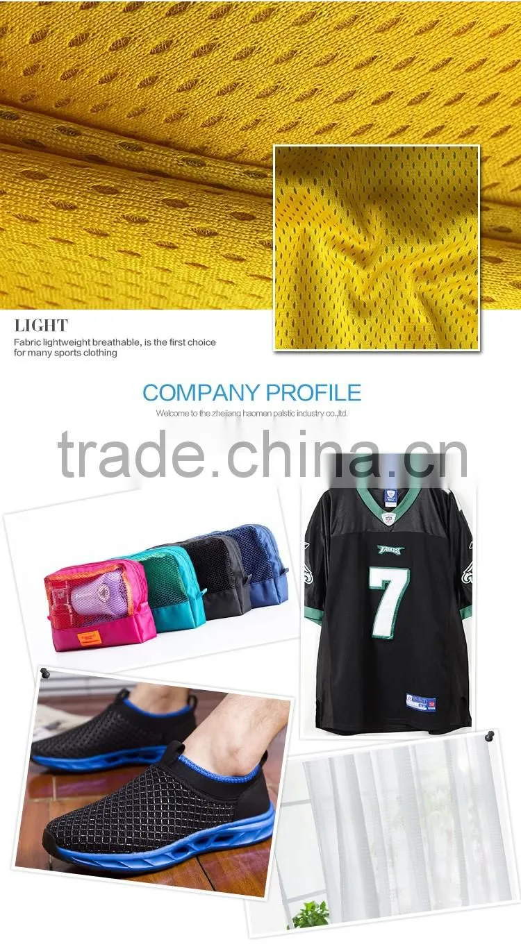 100% polyester mesh fabric tricot knitted warp fabric for shoes