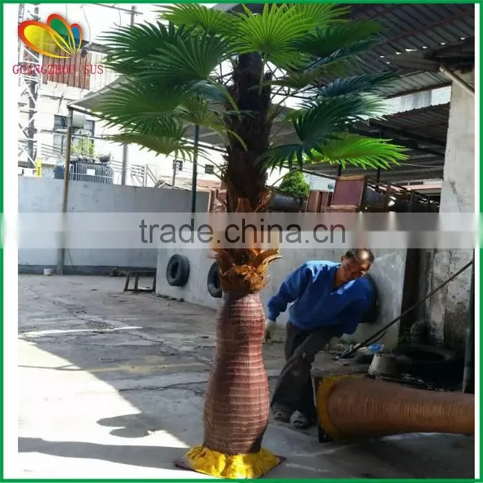 Hot sale artificial fan palm tree fiberglass artifcial palm tree