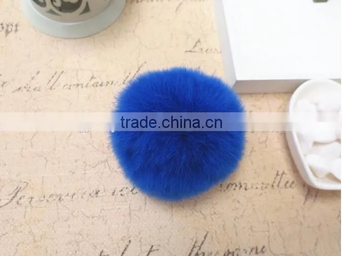 Real Fur Ball Key Chain / Fur Ball Keychain / Rex Rabbit Fur Pom Poms