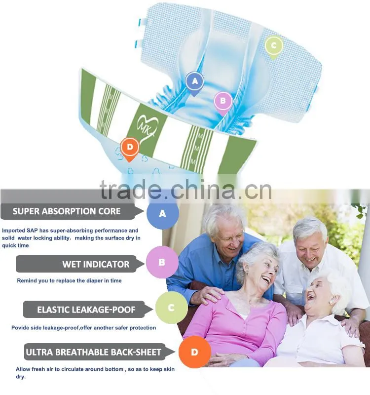 Cheap disposable ultra-thin adult diapers for nursing home and medical center