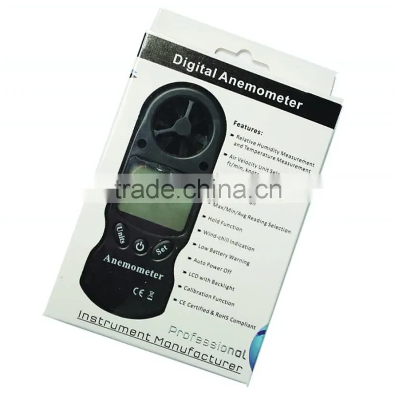 LCD Digital Hand-held Wind Speed Gauge Meter multifunction Measure Anemometer Thermometer and temperature