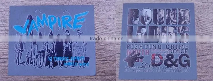 Sample private label price products printed flocking patch label