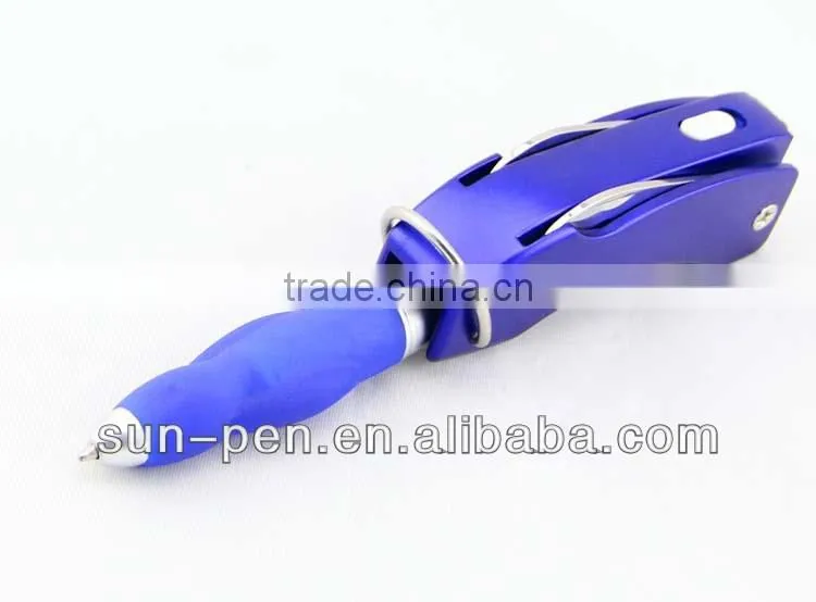 folding multi-funtional pen with fork and mouth gag
