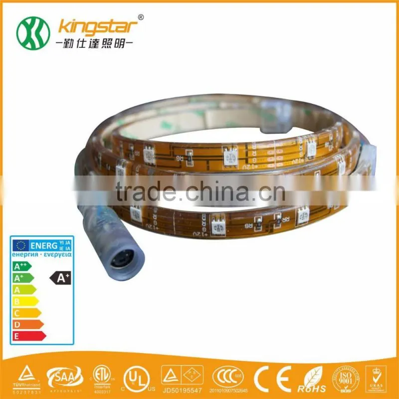 Shenzhen factory CE approved cheap 5M 60W DC12V ip65 waterproof led tape flexible RGB 5050 led strip with 3 years warranty