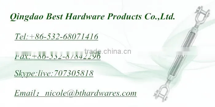 US STANDARD FORGED GALVANIZED HEAVY DUTY TURNBUCKLE WITH HOOK AND HOOK