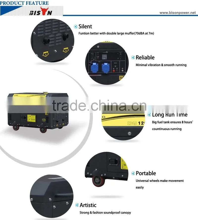 BISON CHINA silent diesel generator 10kva single phase chineses power high voltage generator