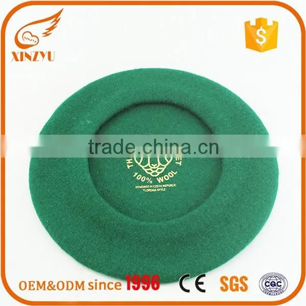 100% wool french beret hat applique wholesale cool army cap