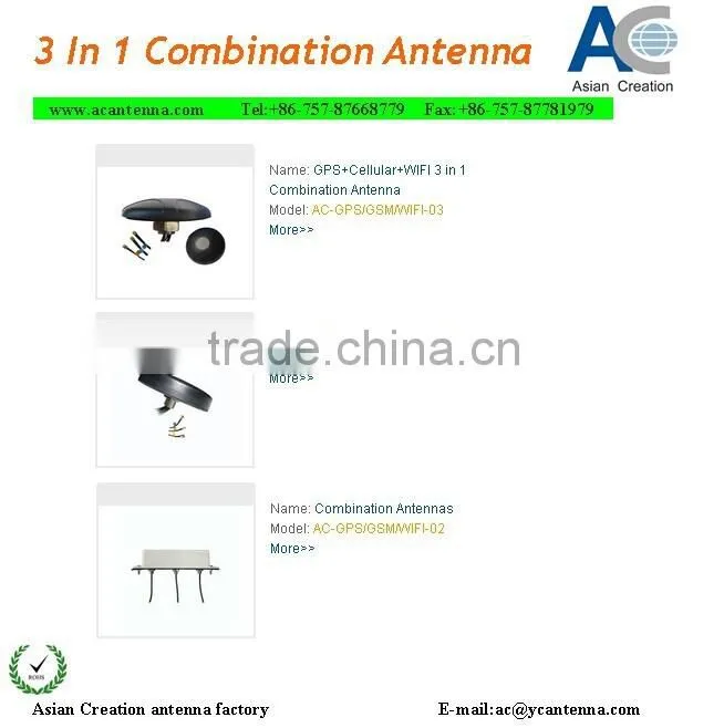 Combo Car antenna Glonass GPS antenna for car with WIFI and GSM