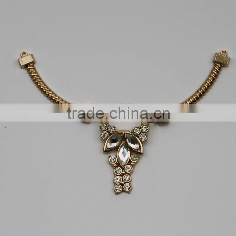 metal connector for garment ornament &metalic rhinestone necklace