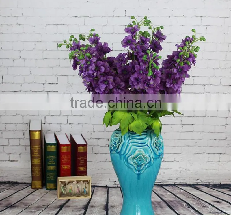 European style artificial wholesale flowers artificial silk delphinium ajacis