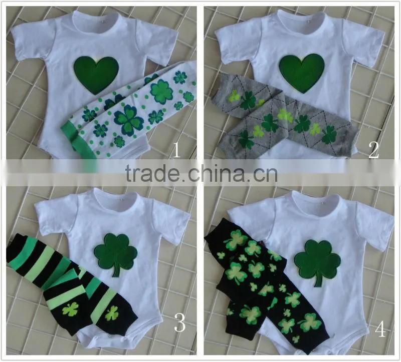 2013 LONG SLEEVE Saint Patrick's Day Pettiskirt in Set with Cotton Top for Infant &Toddler Girls