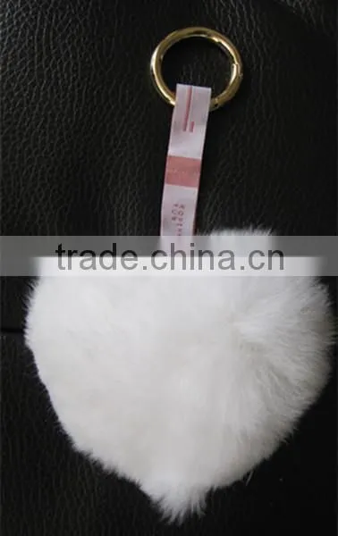 New design starfish Rabbit hair keychain with heart shaped