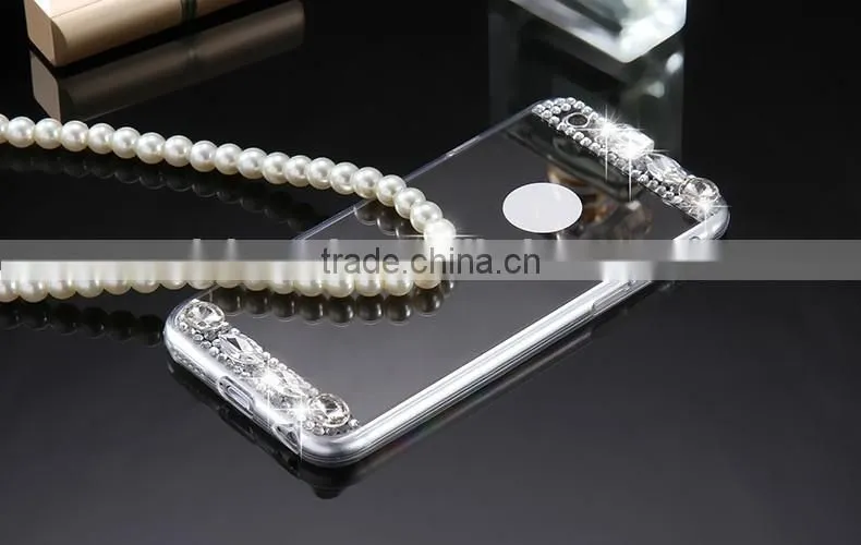 Mirror case for iphoen 6 6 plus 5s Luxury Gold Bling Diamond Soft TPU Case Ultra Slim Phone Back Cover