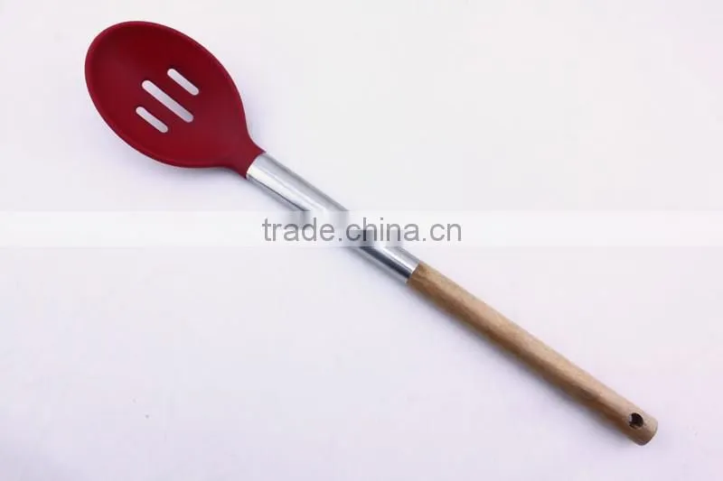 Premium Silicone Kitchen Utensil Food Grade With Wood Handle