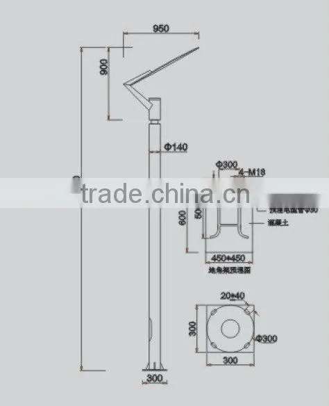 G-YG088 E27 decorative garden light pole, garden led light, led street light