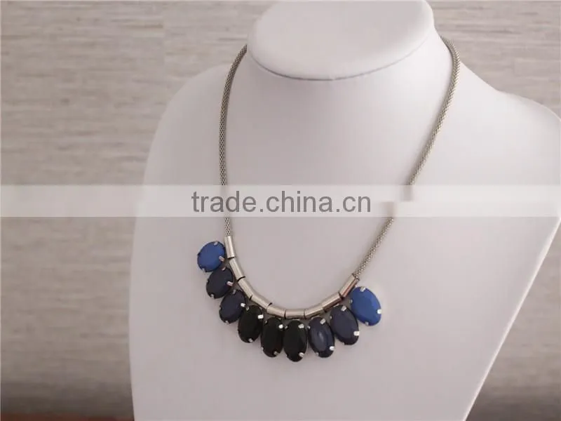 White gold plated necklace, high quality crystal pendant necklace