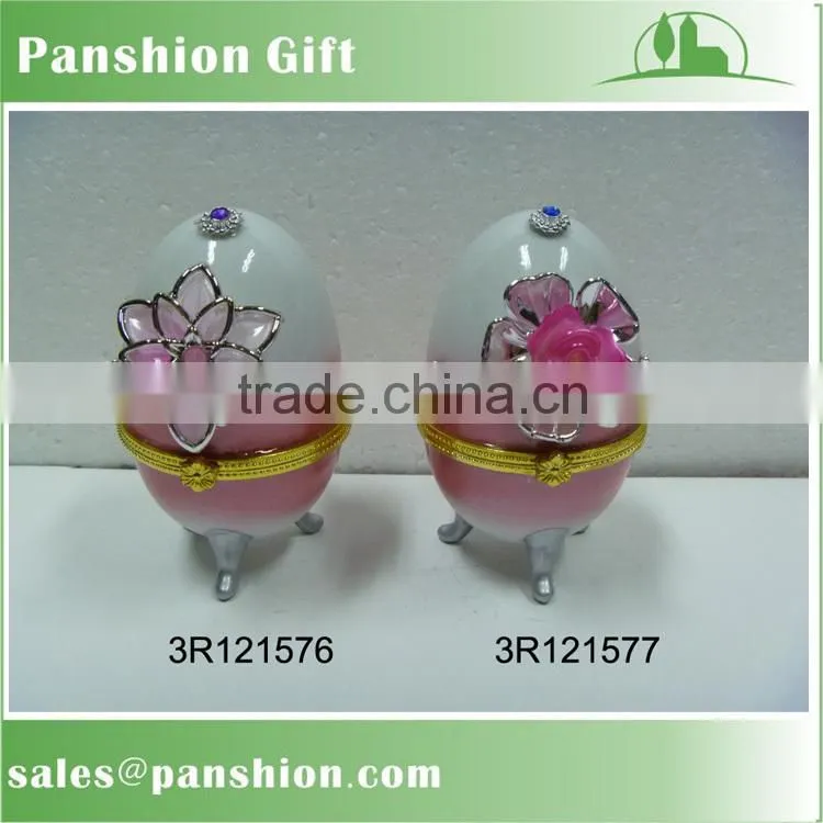 Handmade ceramic egg shape box for jewelry