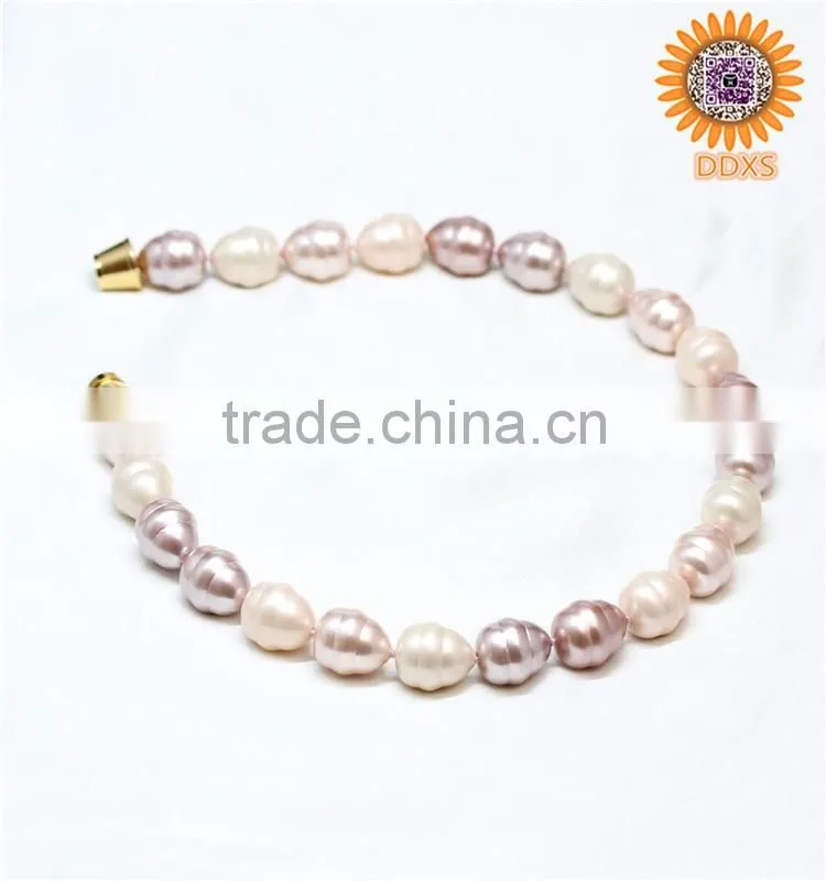 fashion AAAA+ mix pink helical drop genuine pearl necklace