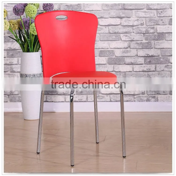 Plastic Chair with cushion and chrome legs for sale