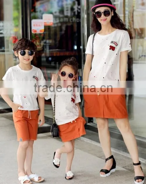 Wholesale Best Selling Orange Dress Boy Girl Mum Orange Dress