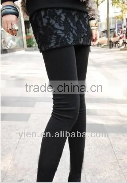 Tights Leggings With Designs On Legs , Pure Color Warm Leggings