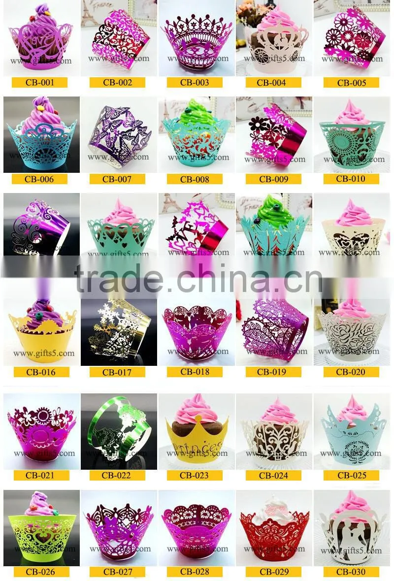 Free sample wedding box laser cut paper box for cupcake
