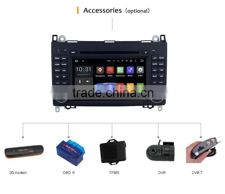 7 Inch High quality quickly double din search for contacts car gps dvd player for Benz A class W169 A150 A170
