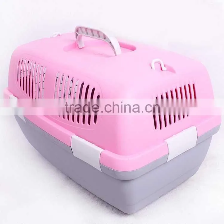 travel dog carrier made of plastic and steel wire sturdy and durable carrier for dog or cat