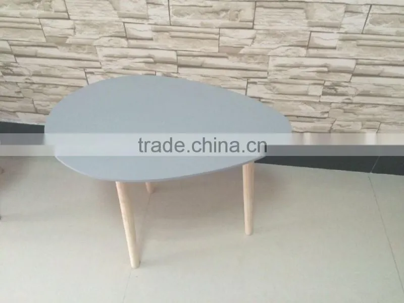 nice grey egg shape hotsale wholesale decorative wooden table