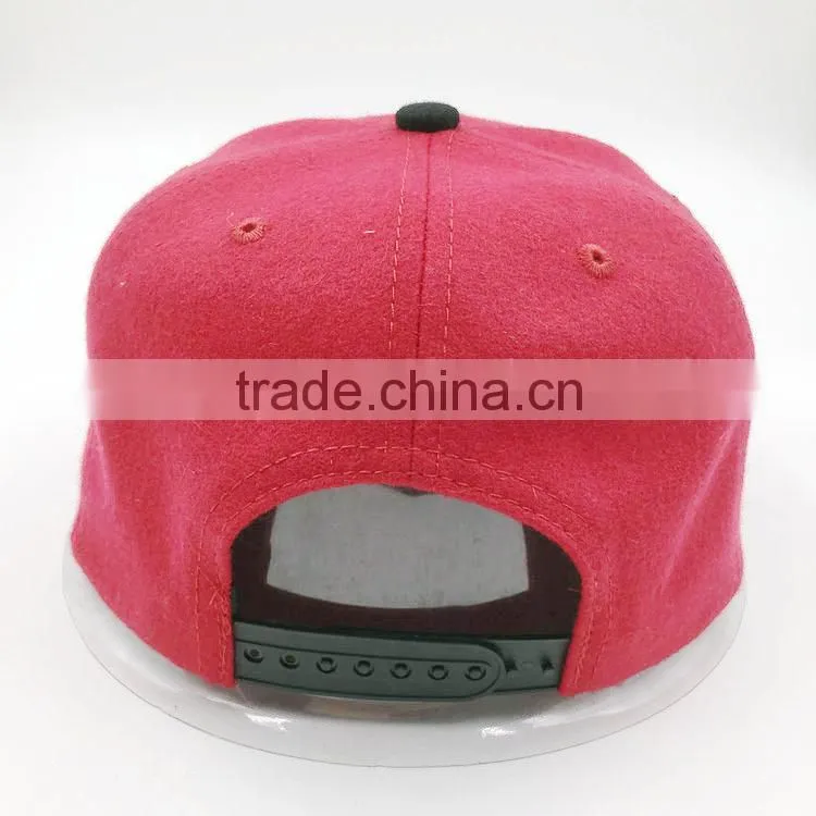 2015 new design custom wool 3D Embroidered snapback hat