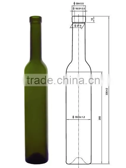 Glasslucky Olive green 500ml ice wine bottles wholesale