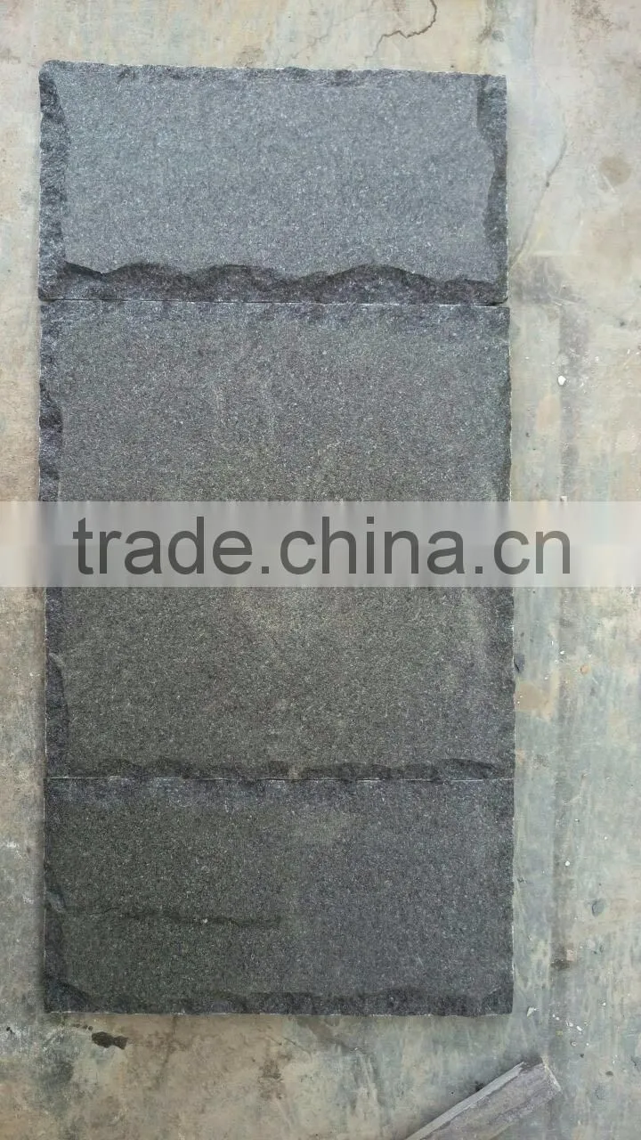 Black Basalt Flagstone Wall Panel