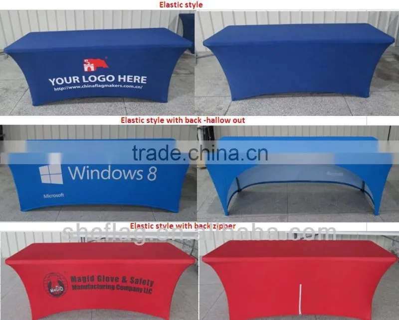 Custom logo printing Lycra/Spandex rectangle tablecloth