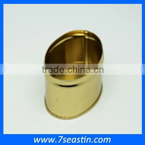 oval small metal tin box
