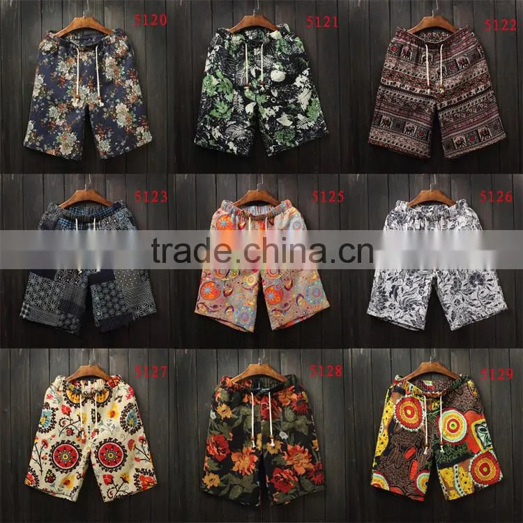 BLEND Mens FLORAL LINEN STRAIGHT FIT DRESS SHORTS