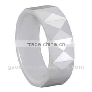 Hot Sell Men and Women White Ceramic Wedding Band Ring, 2012 Fashion Ceramic Ring for Girl and Woman