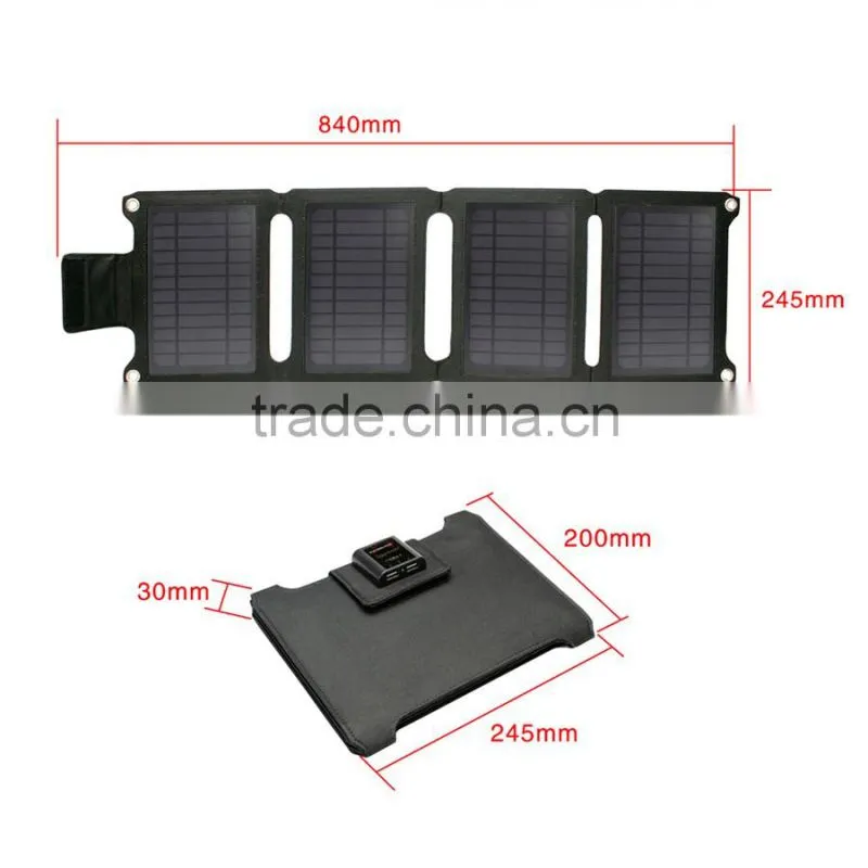 Solar Battery Charger 14W Portable USB Solar Energy Panel Power Bank