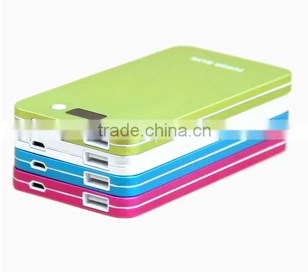 Top quality Ultra thin power bank 6000mah with LED light indicator power bank