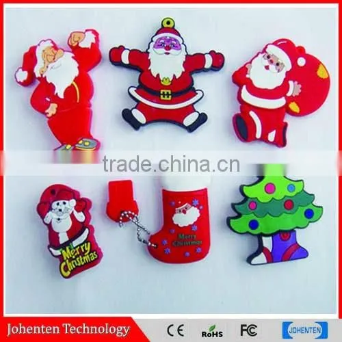 Christmas Style Plastic cartoon anime usb flash drive printing logo fast delivery