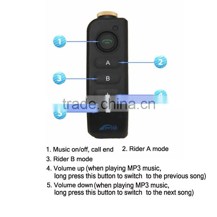 V8 BT Interphone with Remote Controller FM NFC 5 Riders Bluetooth Motorcycle Intercom 1200M Intercomunicador V8 motos