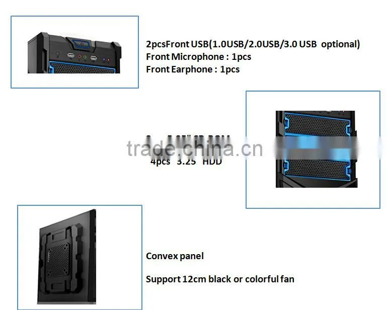 ATX Computer Case, Made of 0.4mm SECC and 3 CD-ROM Drives Bay on Front Panel , purple computer case