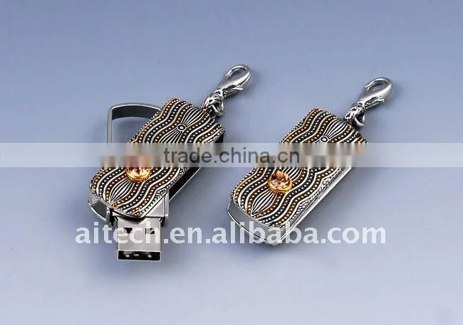 metal swivel usb 4gb , keychain usb drive laser print ,engraved metal usb