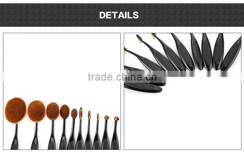 2016 New Professional Facial Makeup Brushes Toothbrushes Shape Oval Foundation Brushes