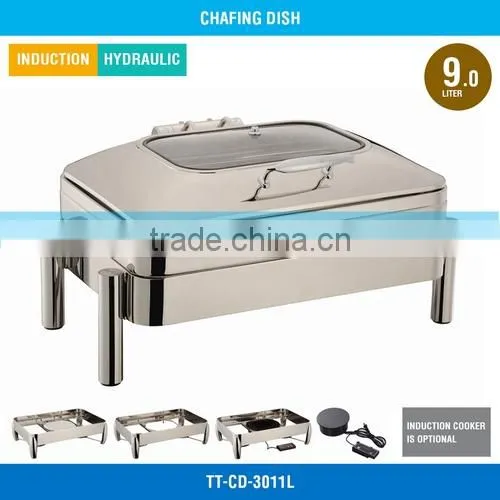 Buffet Food Warmer - 9 L, Glass Cover, Hydraulic Hinge, TT-CD-3011L