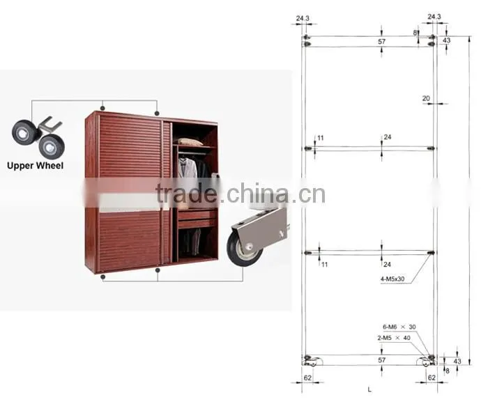 2016 Hot Sale Coplanar Wardrobe Sliding Door System